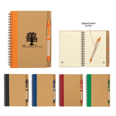 Eco-inspired Spiral Notebook & Pen