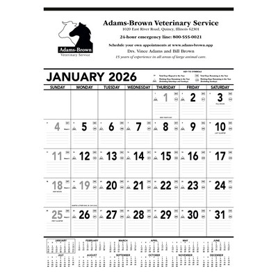 Triumph® Calendars Black & White Contractor Memo Calendar